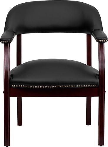 Vista 8 de Flash Furniture Diamond Black LeatherSoft Conference Chair with Accent Nail Trim