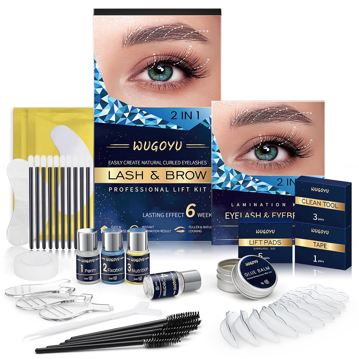 Product image of Lash Lift Kit, Eyebrow Lamination Kit, Eyelash Perm Kit, Professional Eyelash & Brow 2 in 1 Perm Kit, 2025 Eyelash Lift Kit Glue Upgraded Version Lasting Effect 6 Weeks, Suitable for Salon & Home Use