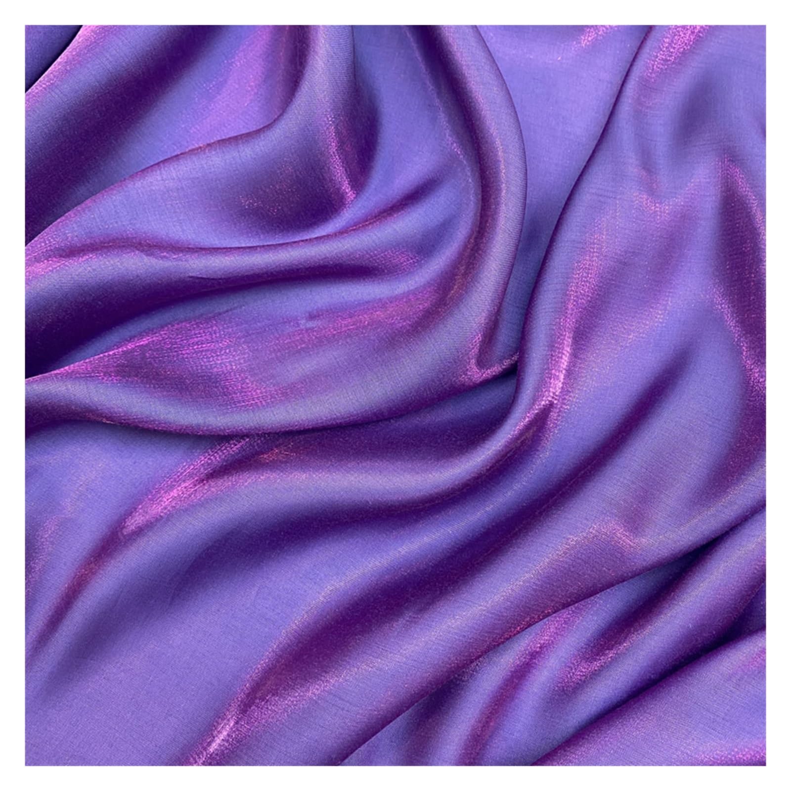 Gradient Mercerized Satin Fabric Iridescent Sewing Material Purple Multiple Sizes(3 Yard)