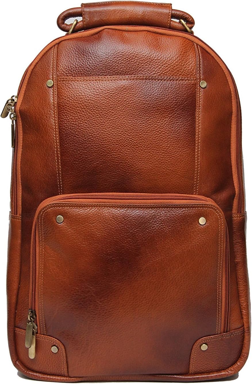 HYATT Leather Accessories 18 Inch Leather Laptop Backpacks Bag for men and women