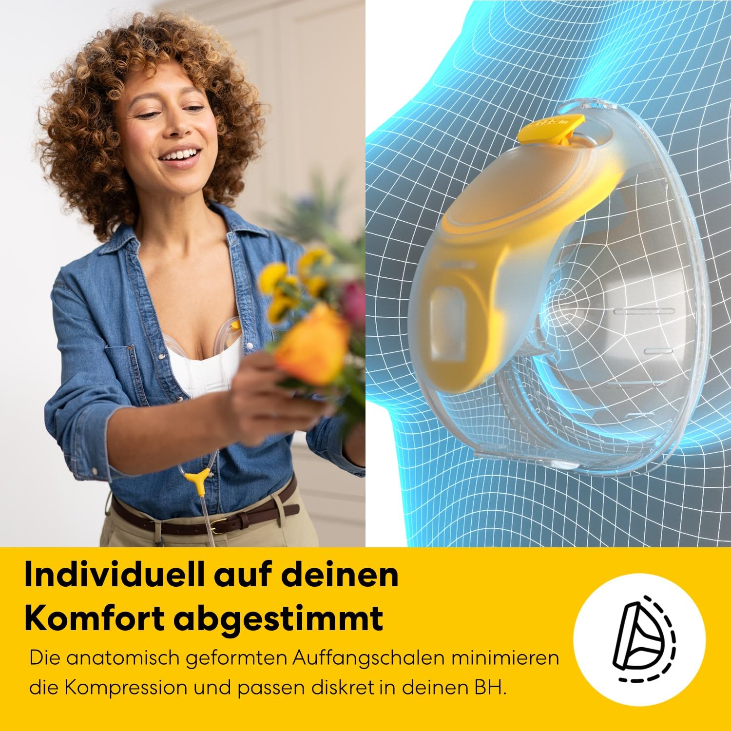 Medela Freestyle Mini tragbare elektrische Doppelmilchpumpe mit Hands-free Auffangschalen und Akku