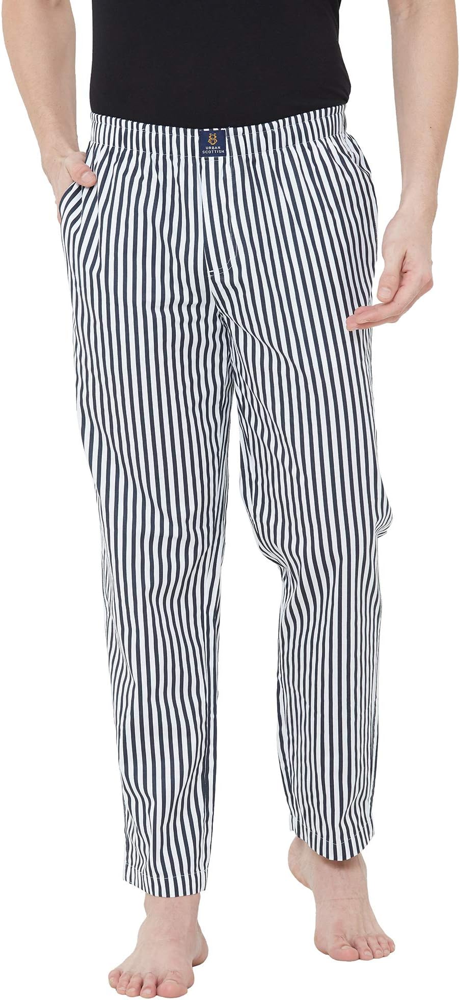 Urban Scottish 100% Cotton Comfortable Men's Lounge Pants Leisure-Wear with an Elastic Waist-Band and Regular Fit -Machine Washable Stay at Home Pyjama - Expert Featuring A Plush to The Touch Feel