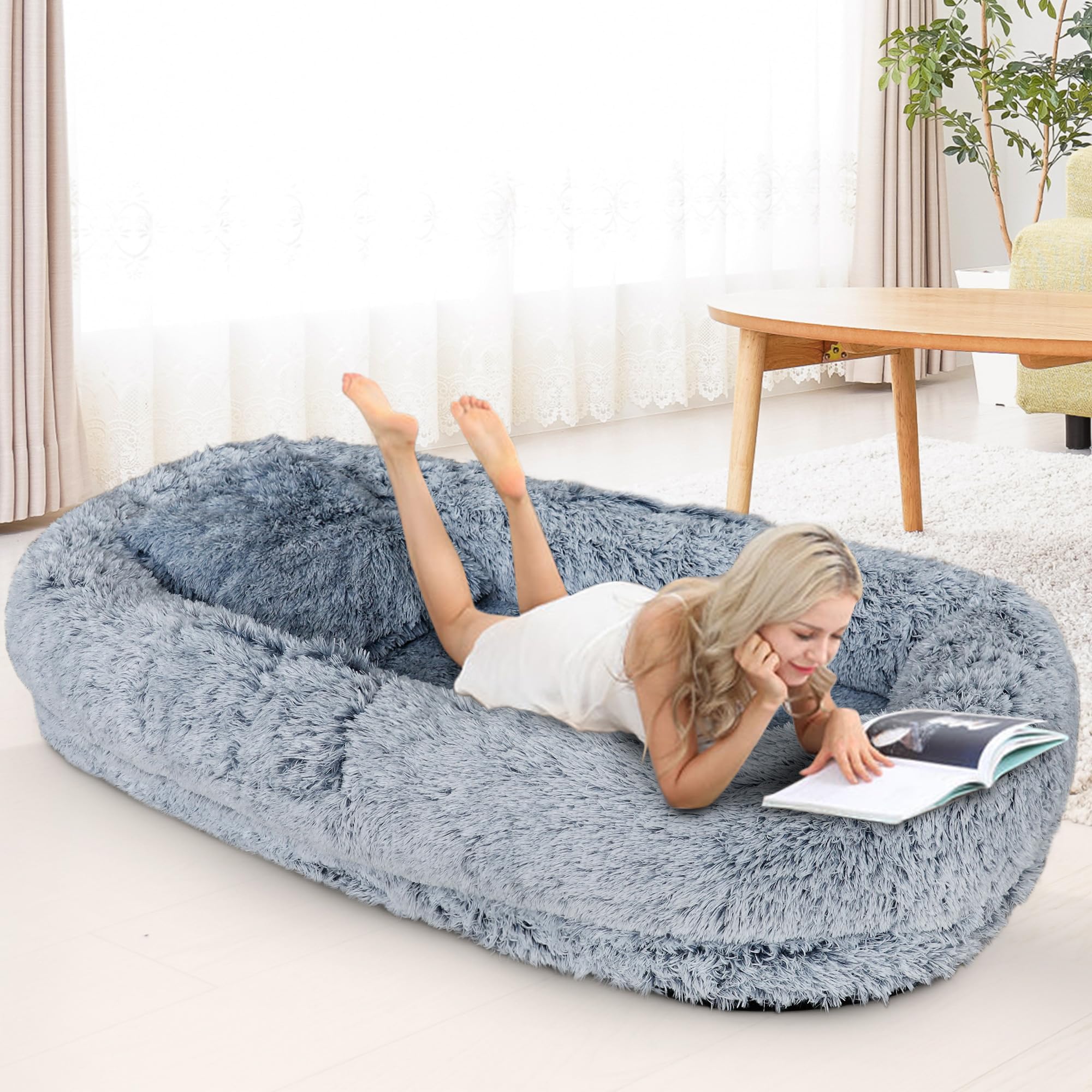 Jolitac Cama para perros de tamaño humano, cama para perros humanos XXL, cama de tamaño extra grande para personas adultos y mascotas, camas gigantes con funda extraíble, familias, mascotas