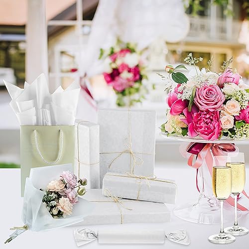 Miniatura 46 de NEBURORA Papel de seda kraft para bolsas de regalo, 60 hojas de papel de seda de regalo beige a granel de 14 x 20 pulgadas, papel de regalo marrón