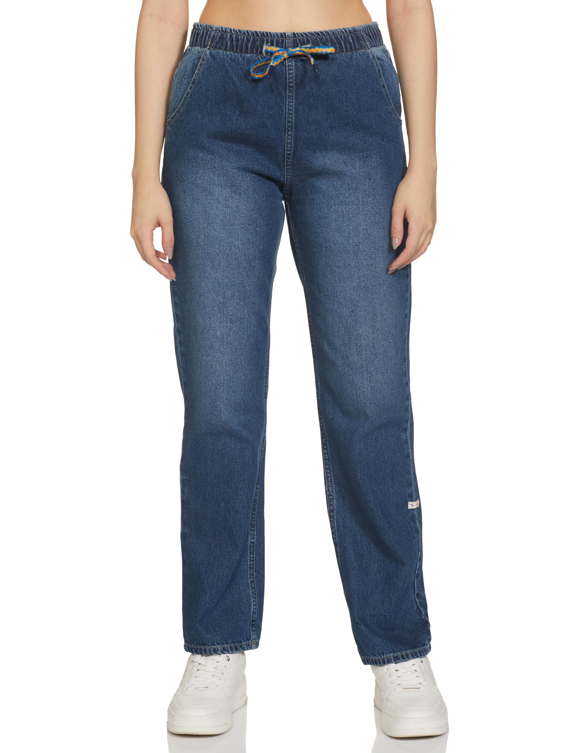 SpykarWomens Mid Rise Relaxed Fit Ankle Length Cotton Blend Jeans