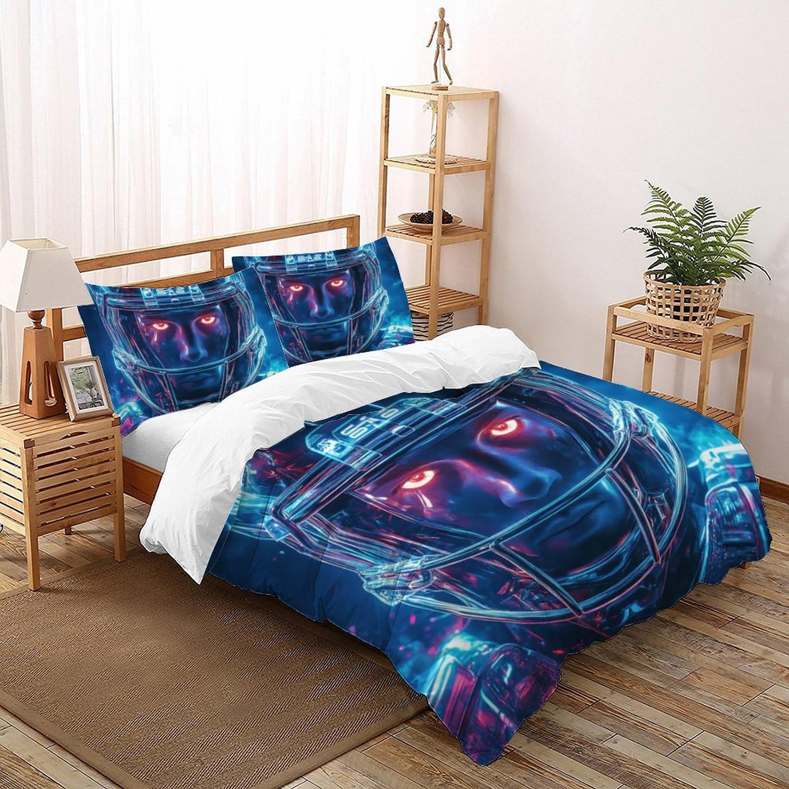 Housse de couette 3D enfants douce lit zippé 260x220 cm pour des nuits calmes sans plis