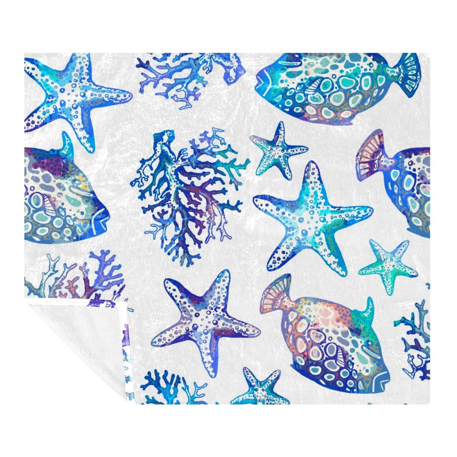Couverture polaire douce aquarelle 150x130 cm pour adultes et enfants