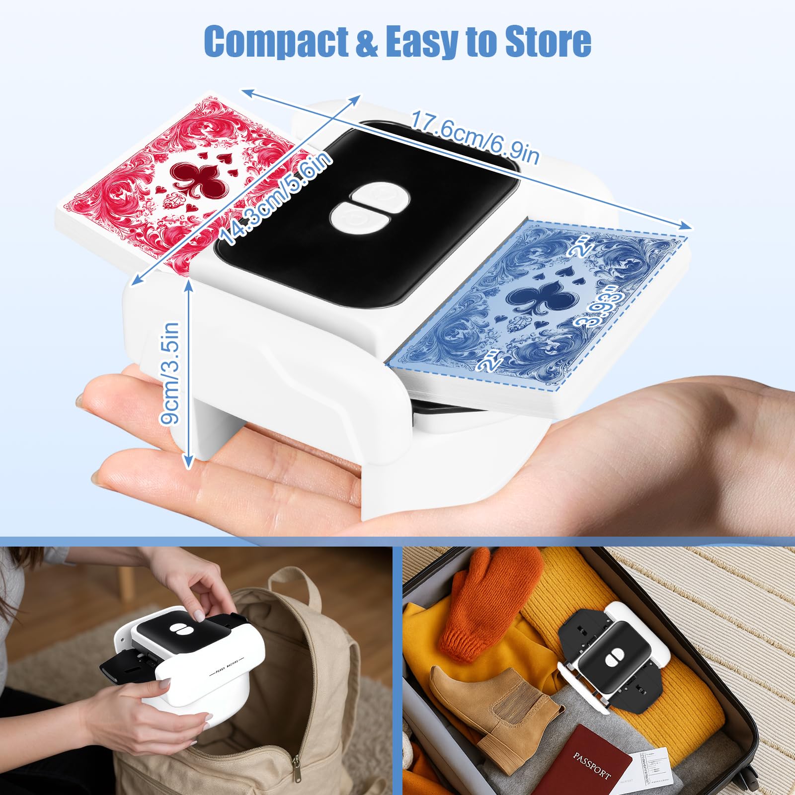 Quietest Card Shuffler BEE&FLOWER Automatic Card Shuffler - Electric ...