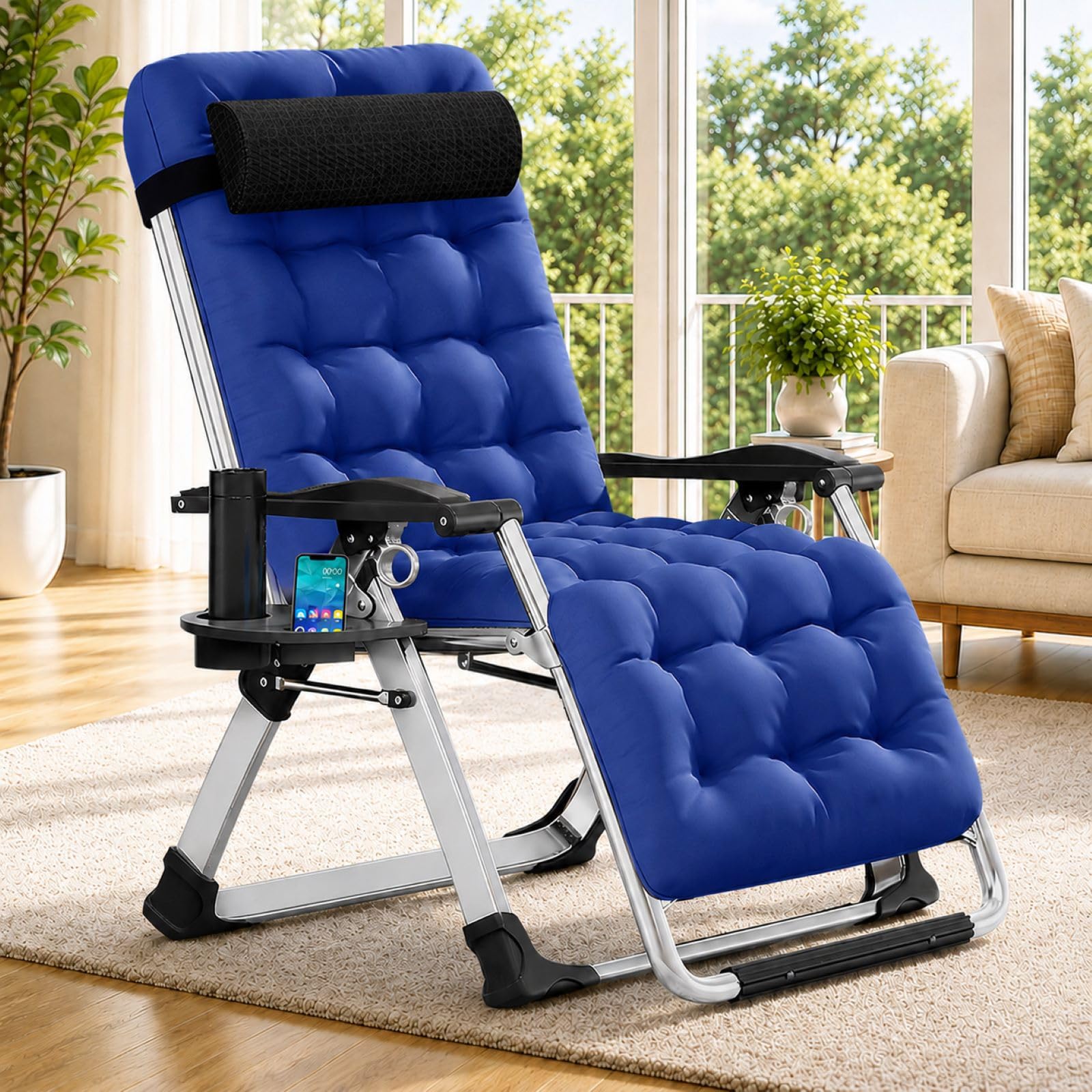 DoCred Comfy Folding Recliner Chair -Bedroom Living Room Chairs