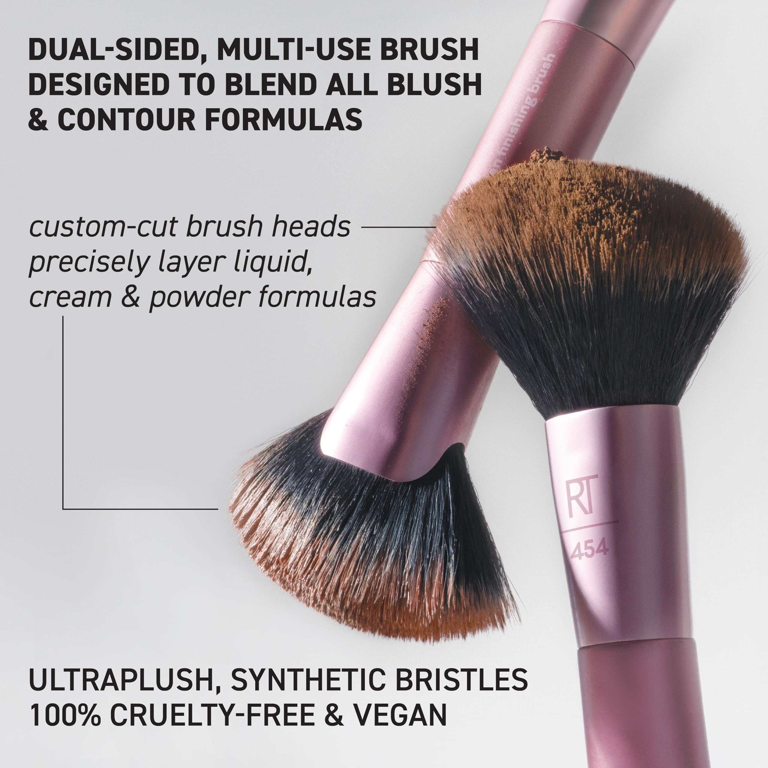 Real Techniques Angled Fan Finishing Brush, Dual-Sided Makeup Tool for Blush Bronzer & Contour - Image 4
