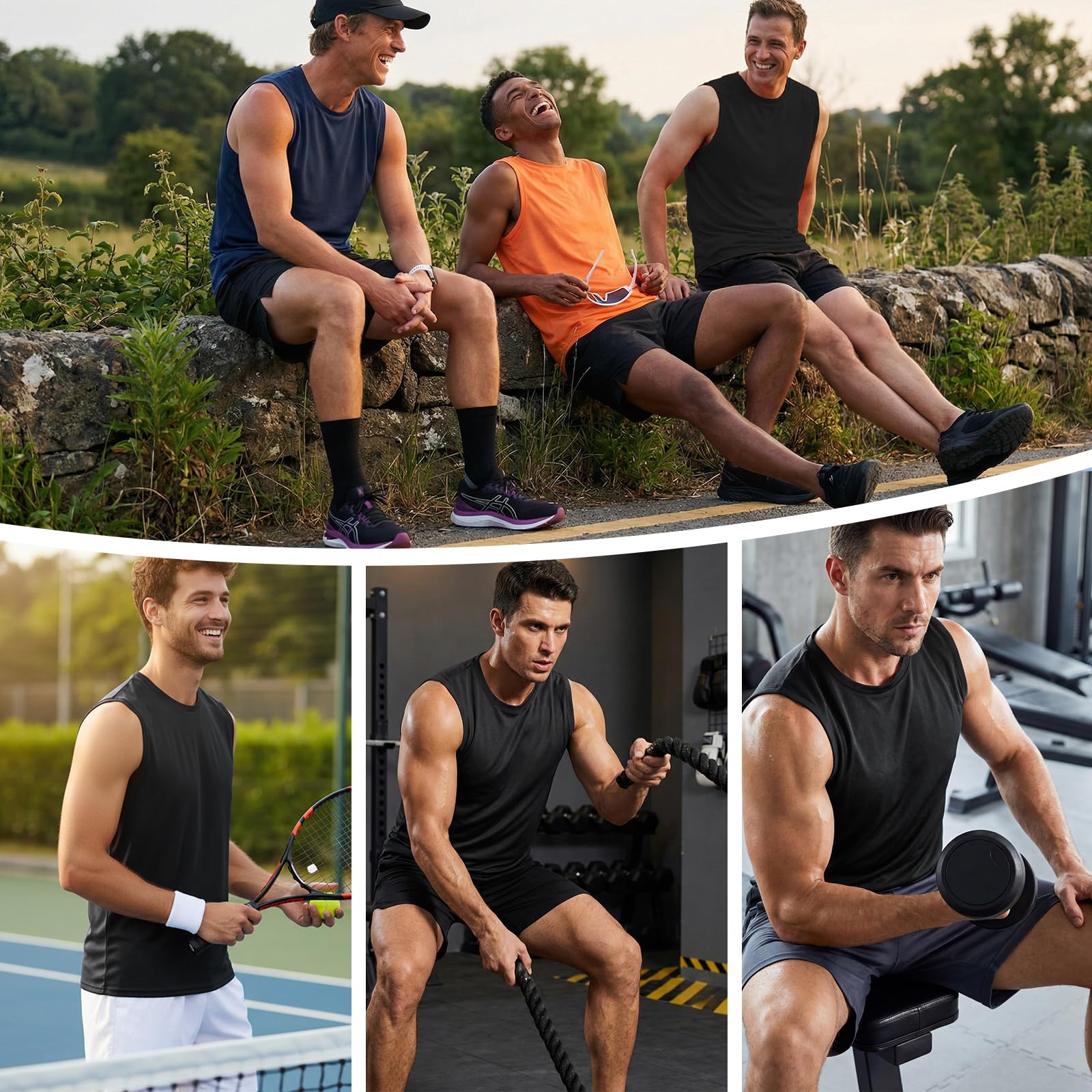 Camiseta de Tirantes Hombre Deportiva Camiseta Sin Mangas Fitness Transpirable Secado Rápido Elástica para Gimnasio Running y Uso Diario S-3XL