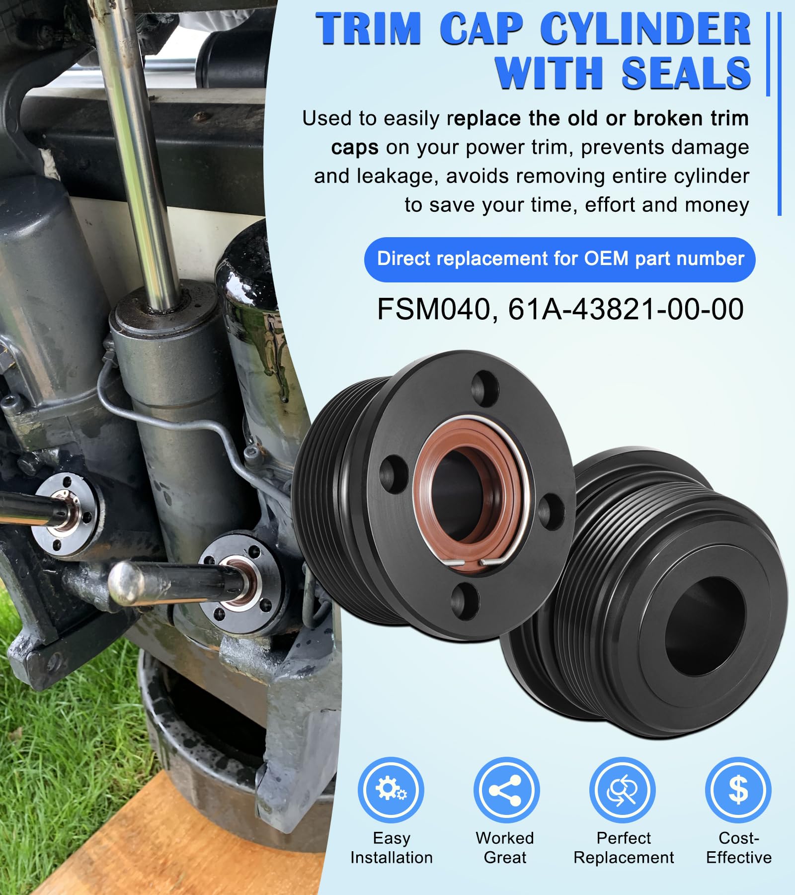 Amazon.com: Tapacubos con sellos 61A-43821-00-00 FSM040, se adapta