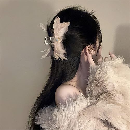 Miniatura 6 de Pinza para el pelo de mariposa con plumas de cristal, pinzas para el cabello para mujeres y niñas