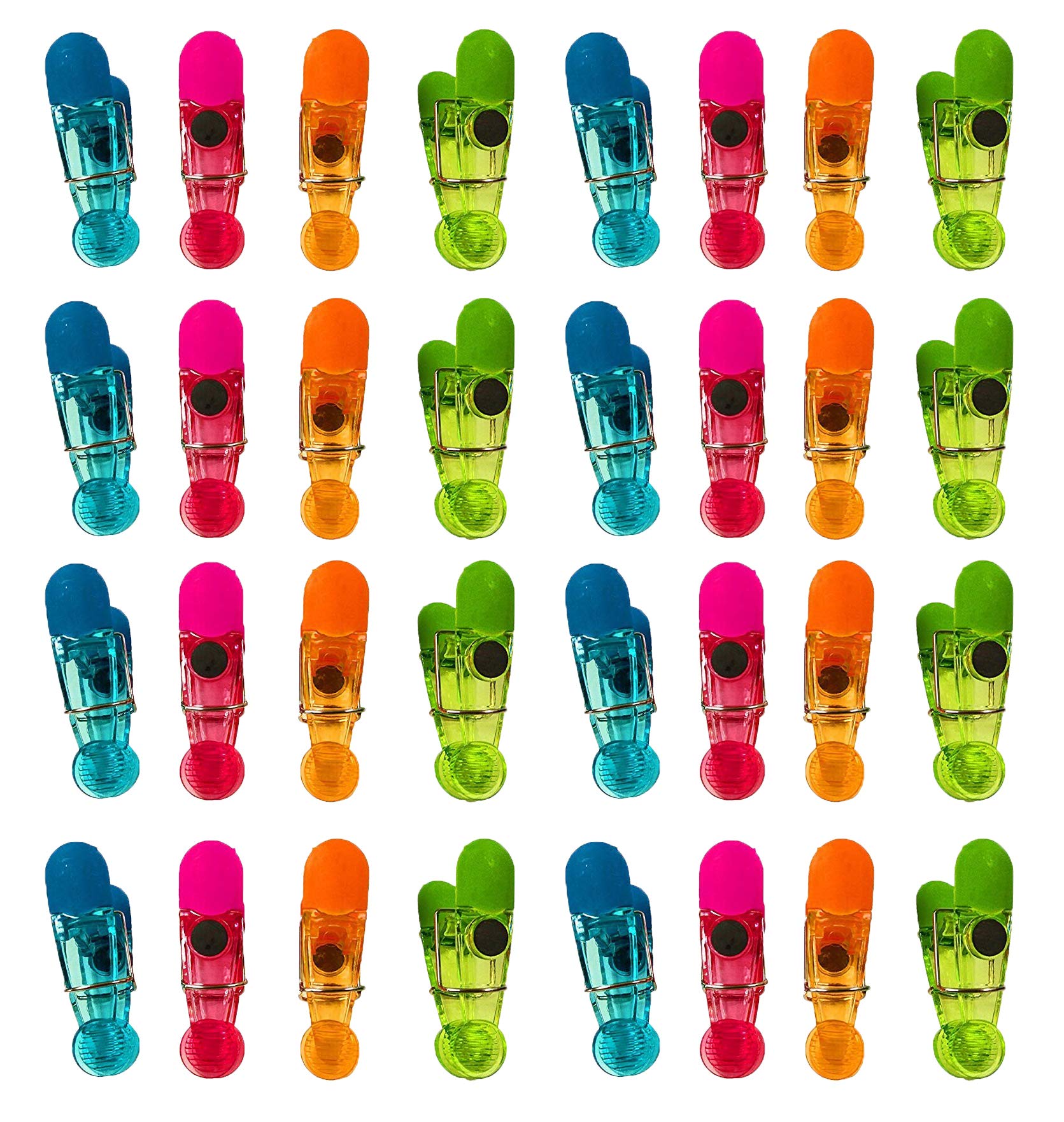 Set of 96 Black Duck Brand All Purpose Magnetic Clips Colorful Bag Clips, Chip Clips Assorted Colors Comfort Grip (96)