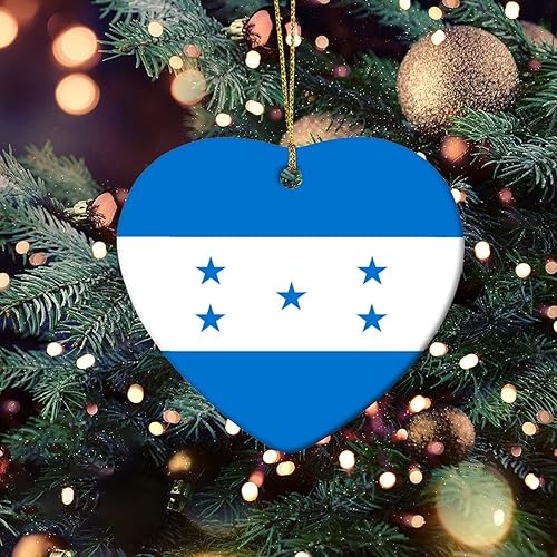 Adorno colgante de árbol de Navidad con bandera de Honduras, adornos de Navidad de porcelana para niños, adolescentes y niñas, decoración de árbol Adorno colgante de árbol de Navidad con bandera de Honduras, adornos de Navidad de porcelana para niños, adolescentes y niñas, decoración de árbol