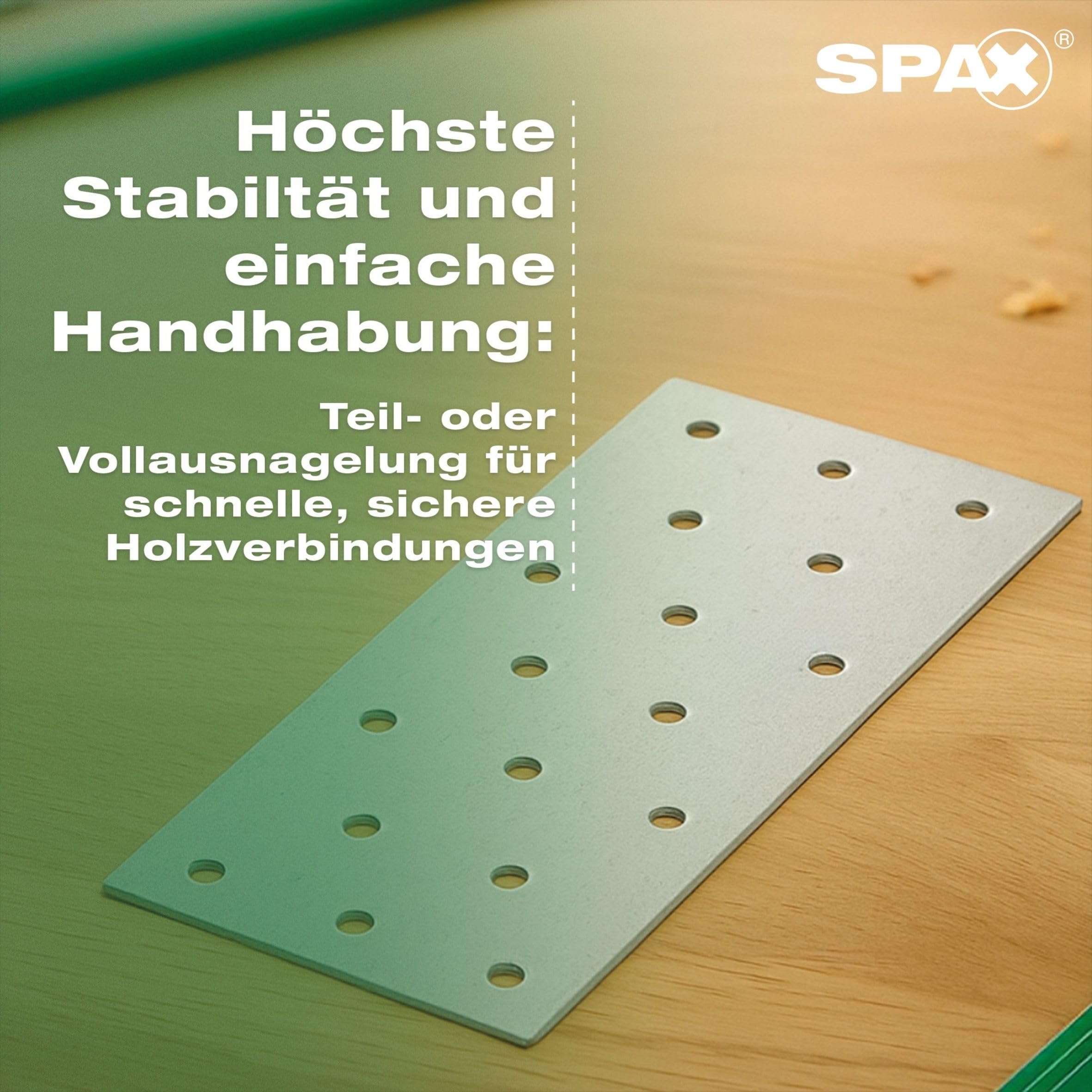 SPAX Lochplatte 40x120 mm, 1,5 mm Blechstärke, 200 Stk. - Verzinktes Stahlblech für Holzverbindungen - Made in Germany, SXNP15412