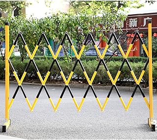 Barricada Móvil, Valla De Tráfico Valla De Barrera De Seguridad para Peatones con 2 Ruedas Fácil De Usar Fácil De Operar Móvil Altamente Visible (Color: Amarillo, Tamaño: 1.2x6m)