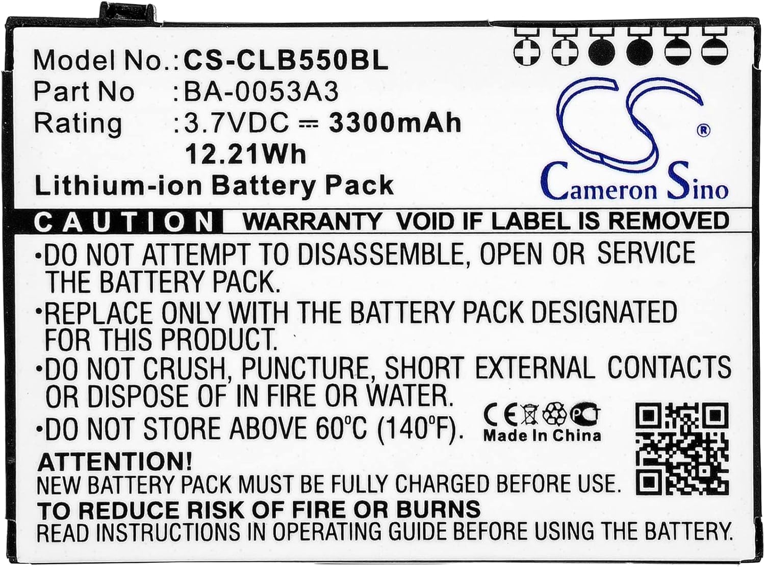 CS Cameron Sino New Replacement Battery for CP50, CP55 (3300mAh) BA-0053A3