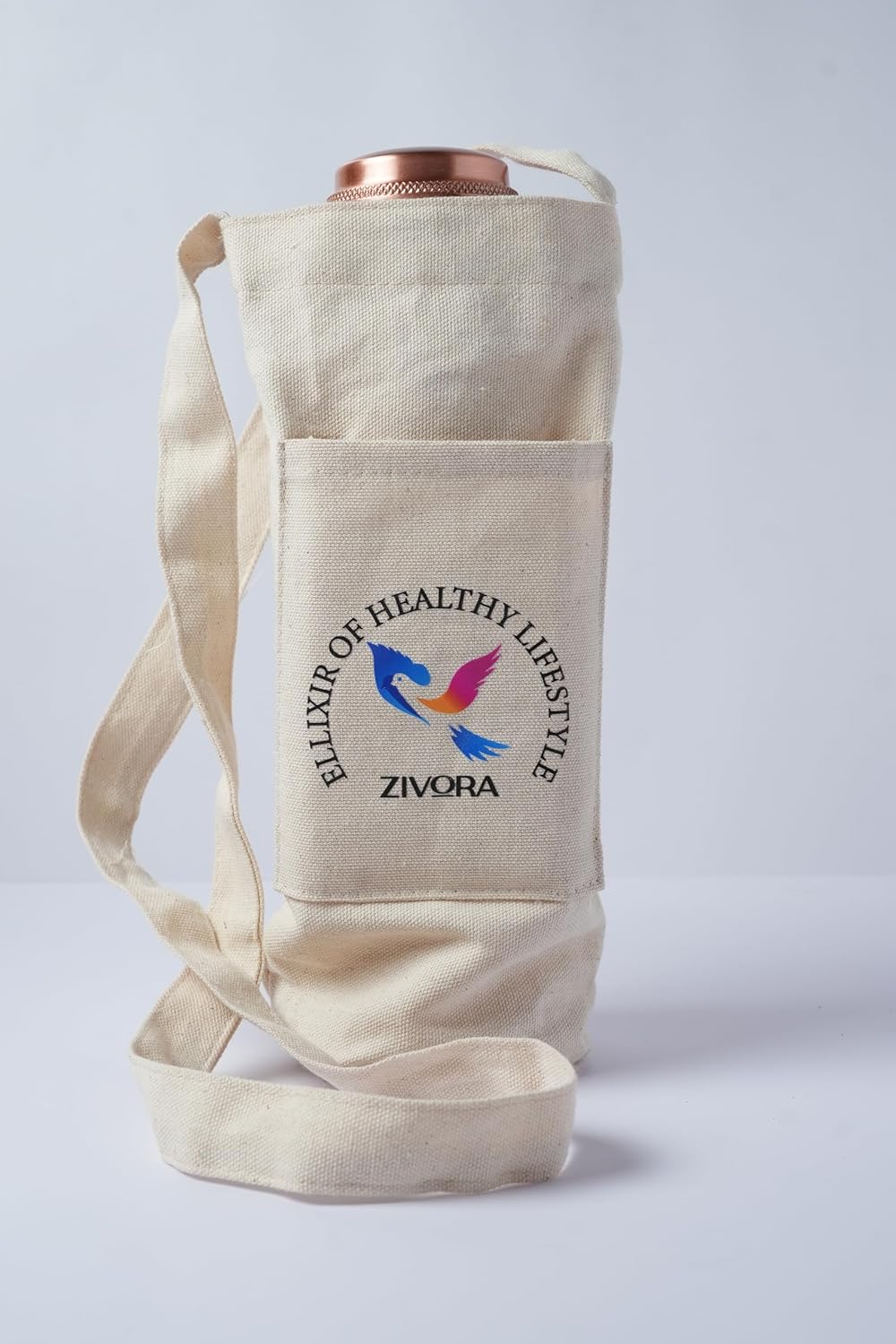 Pure Copper Water Bottle for Drinking with Copper Straw, Carry Canvas Bag and Natural Cleaning Brush, Lab Tested, 100% Pure Copper Tumbler, Hammered Ayurvedic Copper Bottle 34Oz (2)