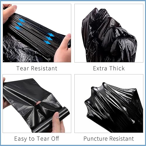 Miniatura 4 de Classycoo Bolsas de basura, bolsas de basura, 150 unidades de 4 galones extra gruesas a prueba de fugas, bolsas de basura para papeleras para el