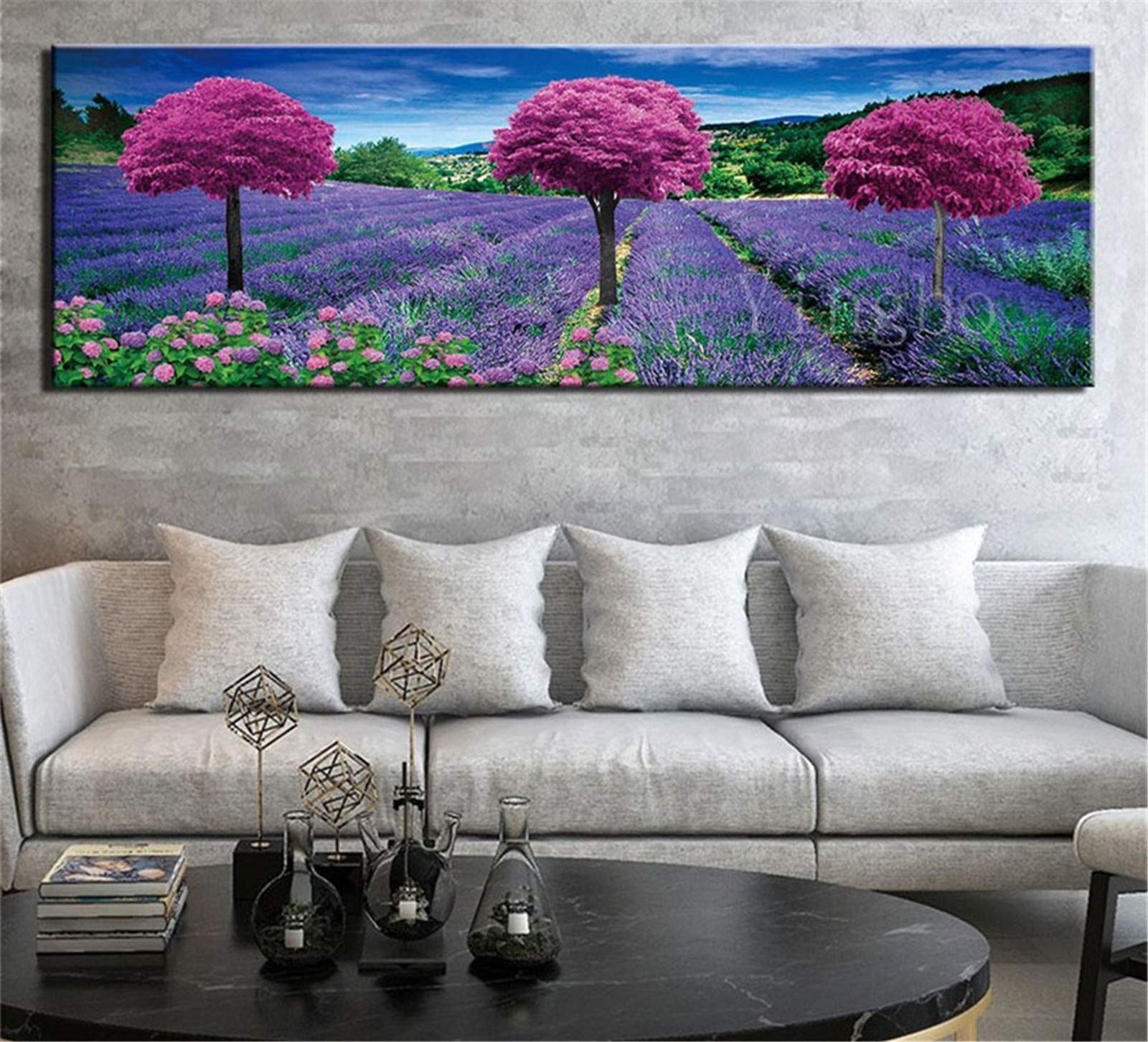 Peinture Diamant Complète Grand Format pour combler les murs vides du salon avec une œuvre d'art