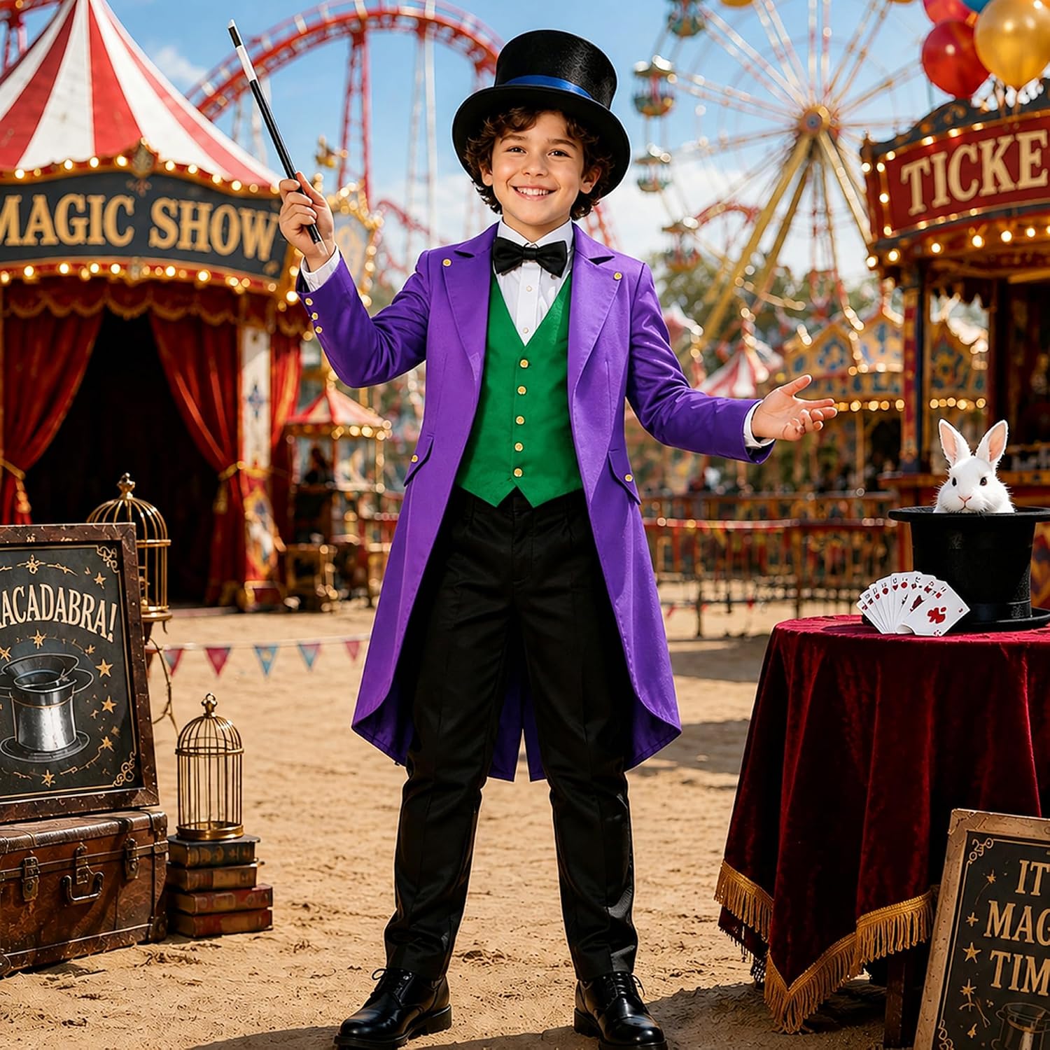 SIAEAMRG Boys Halloween Costumes Kids Pirate Vampire Gothic Tailcoat Jacket
