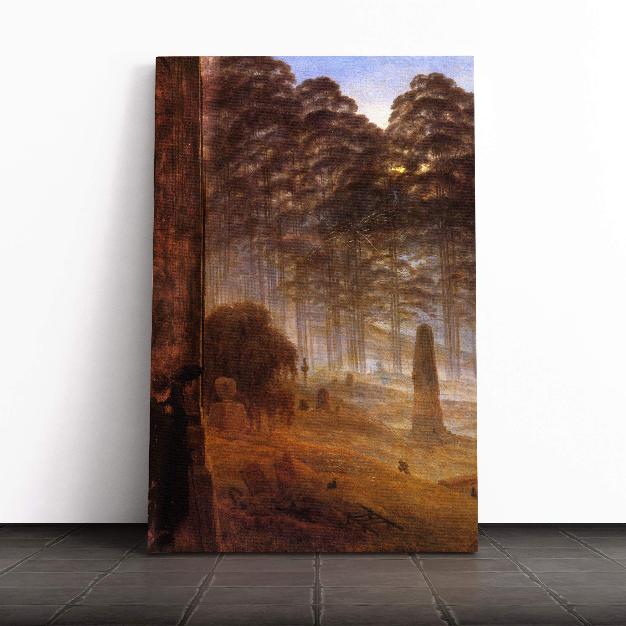 Friedrich Caspar David Landscape (2) Canvas Print | Gallery Wrapped 30mm Frame Wall Art | 24x16 inches | Ready to Hang | Modern Landscape Picture | Living Room Bedroom Lounge Office