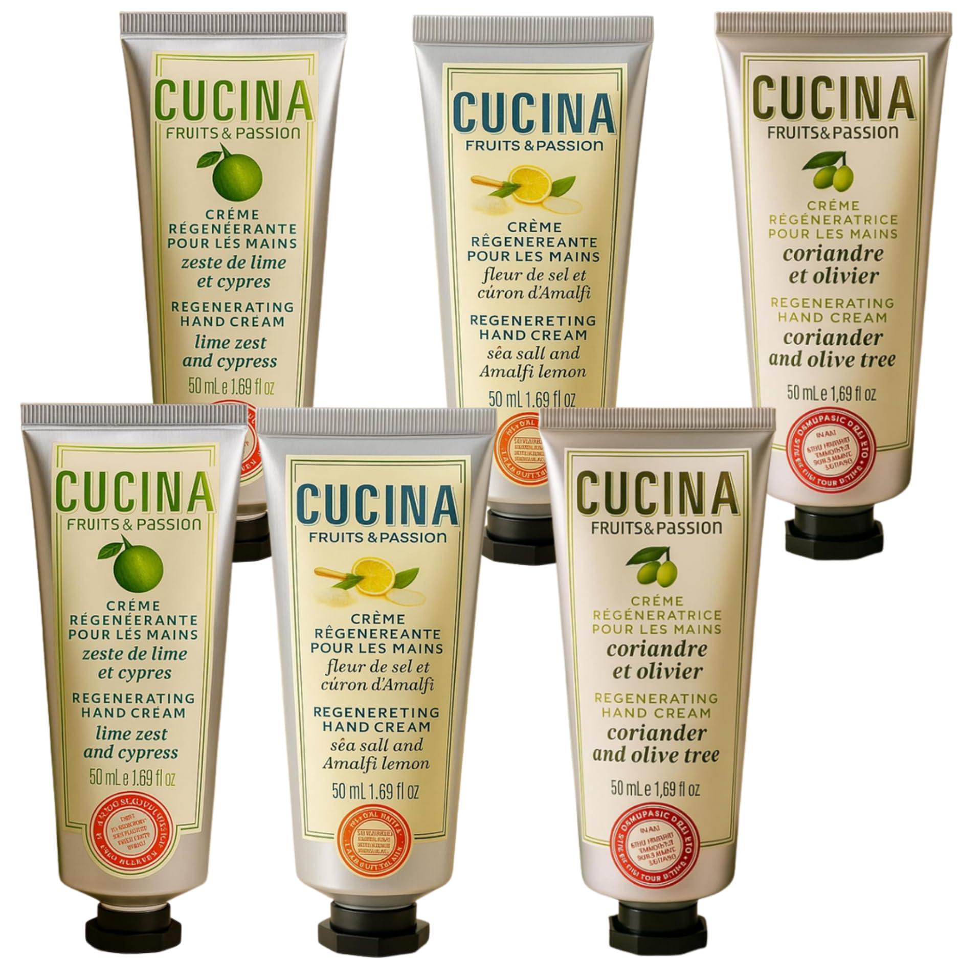 MÖDERE HARMONIZING CREAM 3本セット Cucina 6 Pack Regenerating Hand Cream Fruits & Passion Travel Size