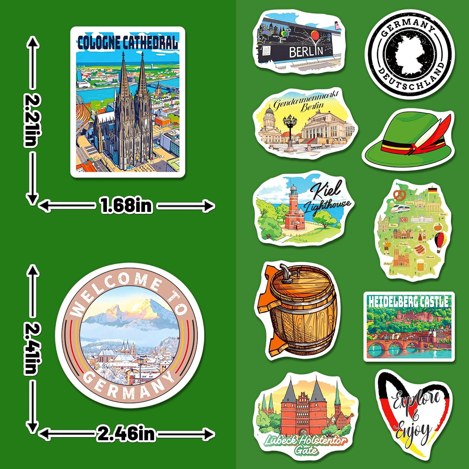 200PCS Germany Stickers, German Travel Souvenir Decals image 3