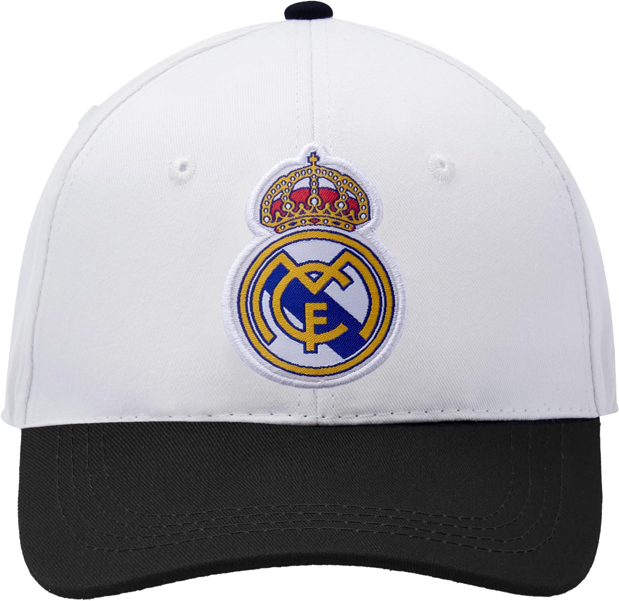 Officially Licensed Real Madrid Adjustable Dad Cap – White & Black Cotton Hat with Buckle for Men & Women