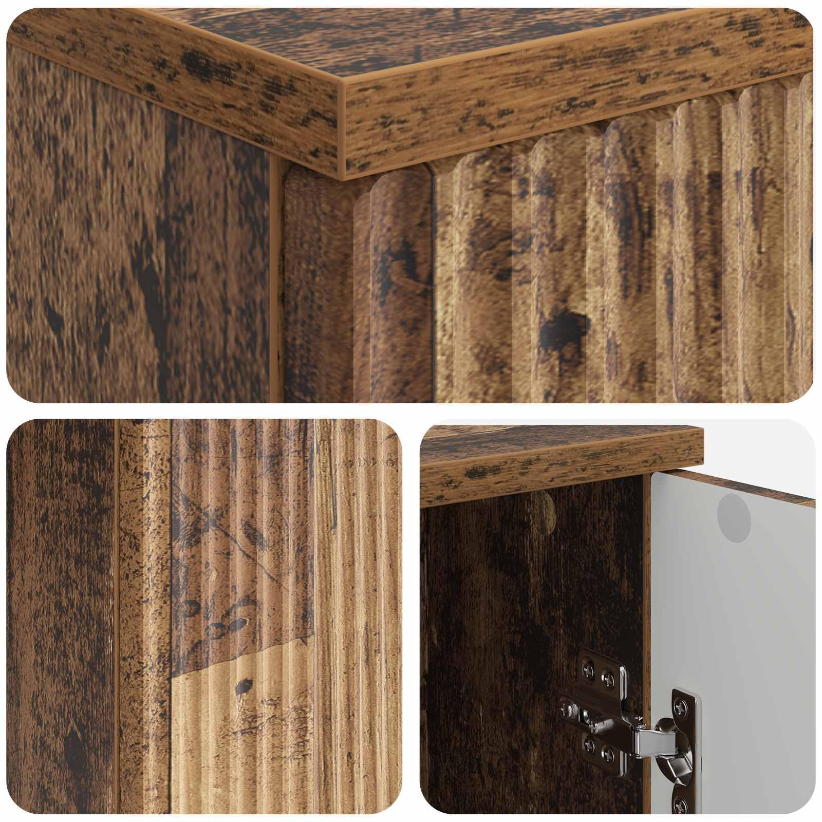 Scrivania in Legno Ingegnerizzato 142,5x50x75 cm Legno Antico | Tavolo da lavoro con ante e ripiani interni per organizzare lo studio, l'ufficio o il soggiorno moderno.
