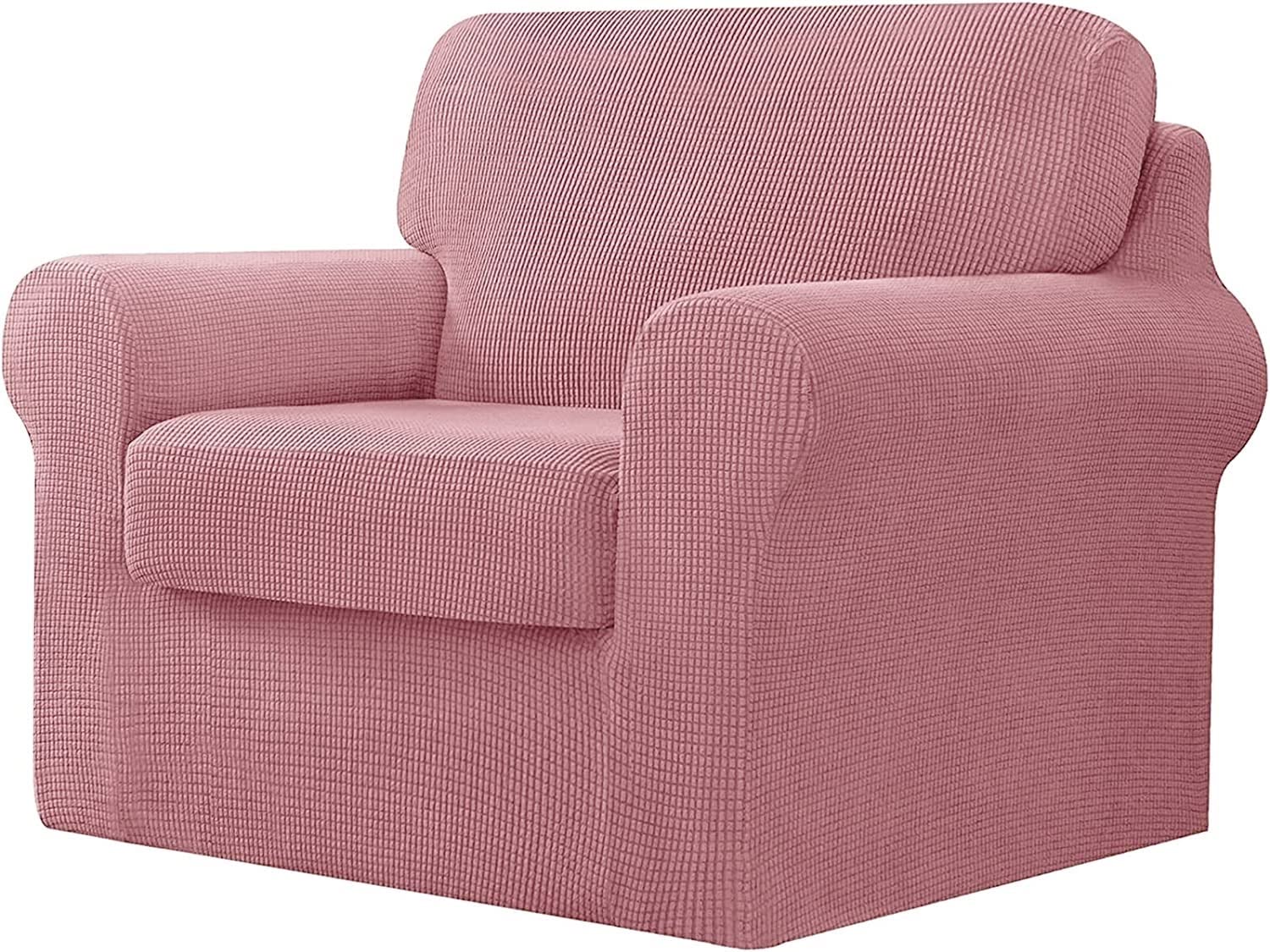 Housse de canapé extensible fourrure antidérapante dossiers séparés 80-120cm