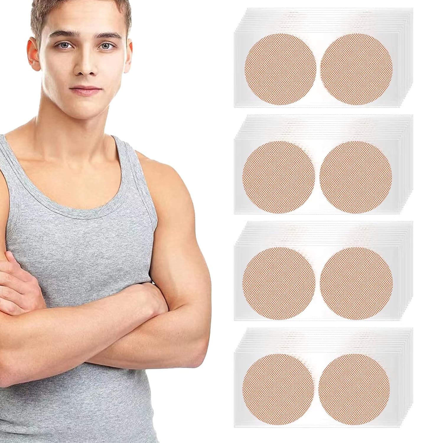 100 Pairs Nipple Covers, Men Nipple Tape, Disposable Nipple Pasties
