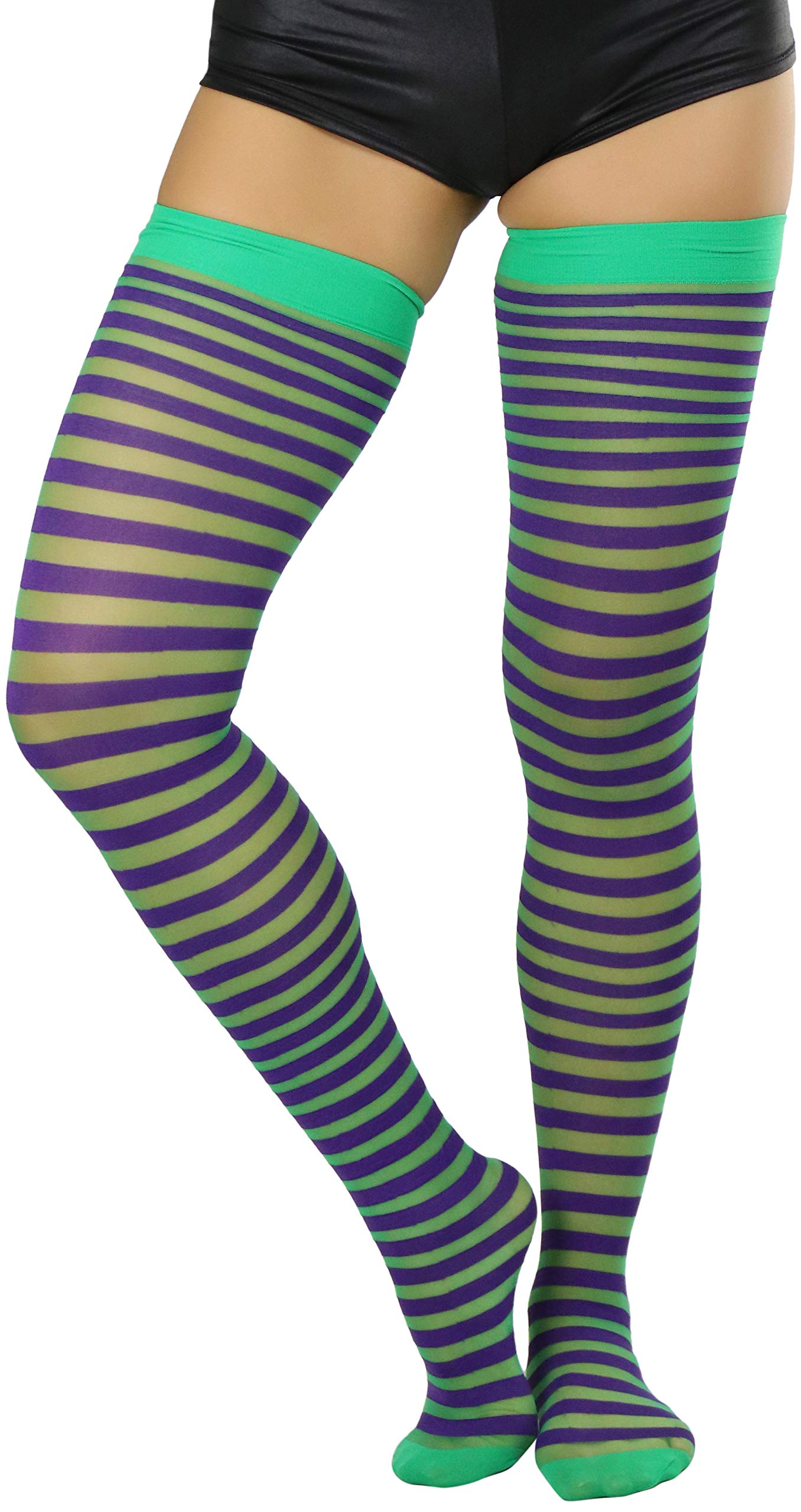 ToBeInStyle Women’s Opaque Hosiery Thin Striped Thigh High Long Stocking