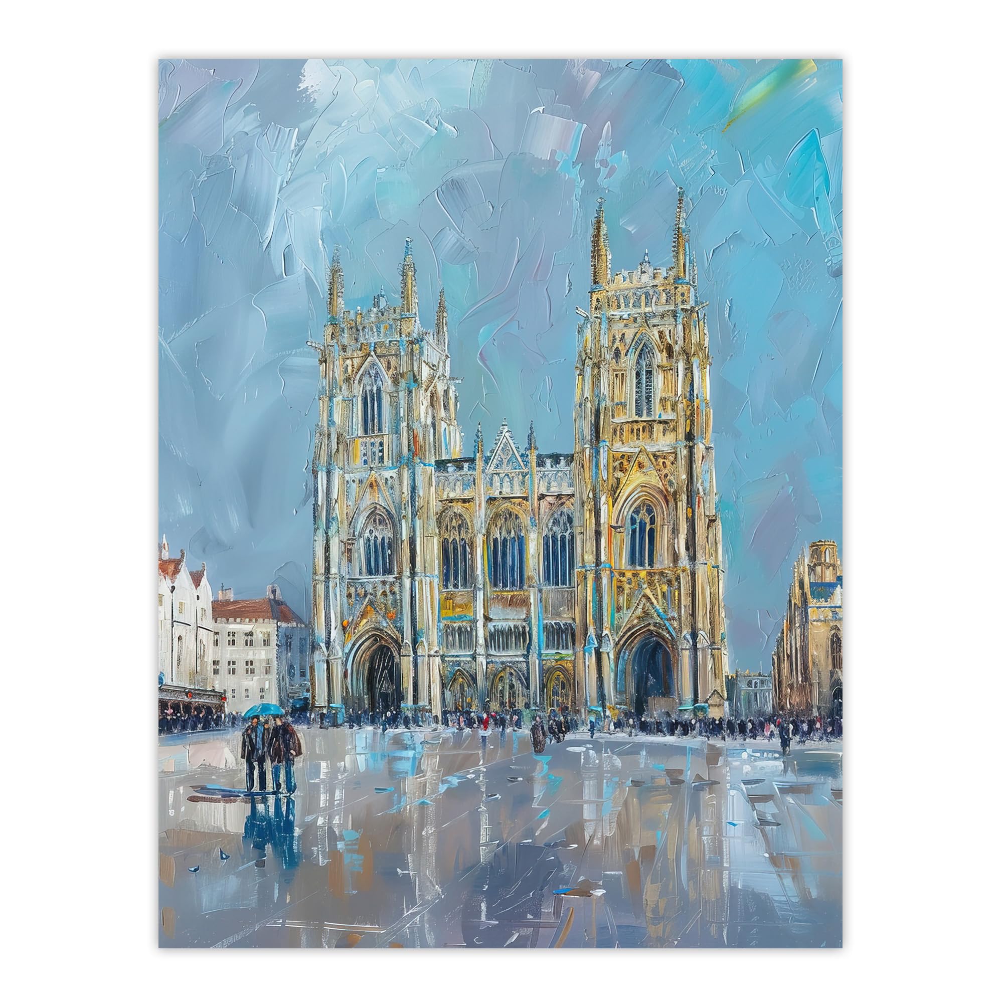 Artery8 Cathedral Church St Peter York Minster Painting Living Room Extra Large XL Wall Art Poster Print