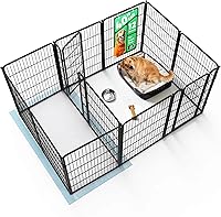 Vista 103 de FXW Homeplus Unleashed Corralito para Perros de Interior - Juego Sin Estrés y Seguro, Resistente de 40 Pulgadas 6 Paneles Corralito para Perros Negro