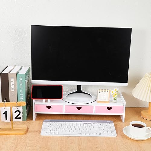 Miniatura 5 de Ergonomic Laptop Riser Stand for Desk Computer Monitor Elevation Stable Desktop Organizer for Home Office Space-saving Small Monitor Stand Riser