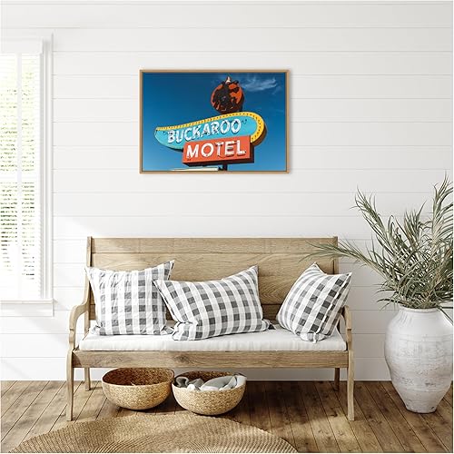 Miniatura 7 de Amanti Art Framed Canvas Wall Art 23x33 Buckaroo Motel by Bethany Young, Framed Wall Art Canvas, Americana Artwork, Modern Decor, Large Poster