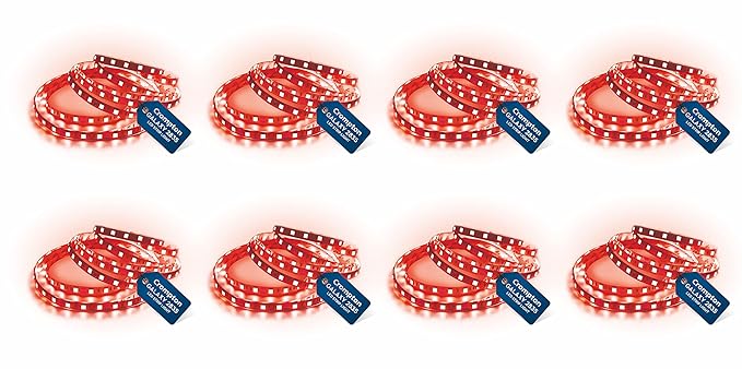 Crompton 5 Meter LED Strip Light | Red Color, 300 LEDs Flexible Roll | Decorative & Energy Saving Accent Lighting | Plastic Build | Without Driver | P
