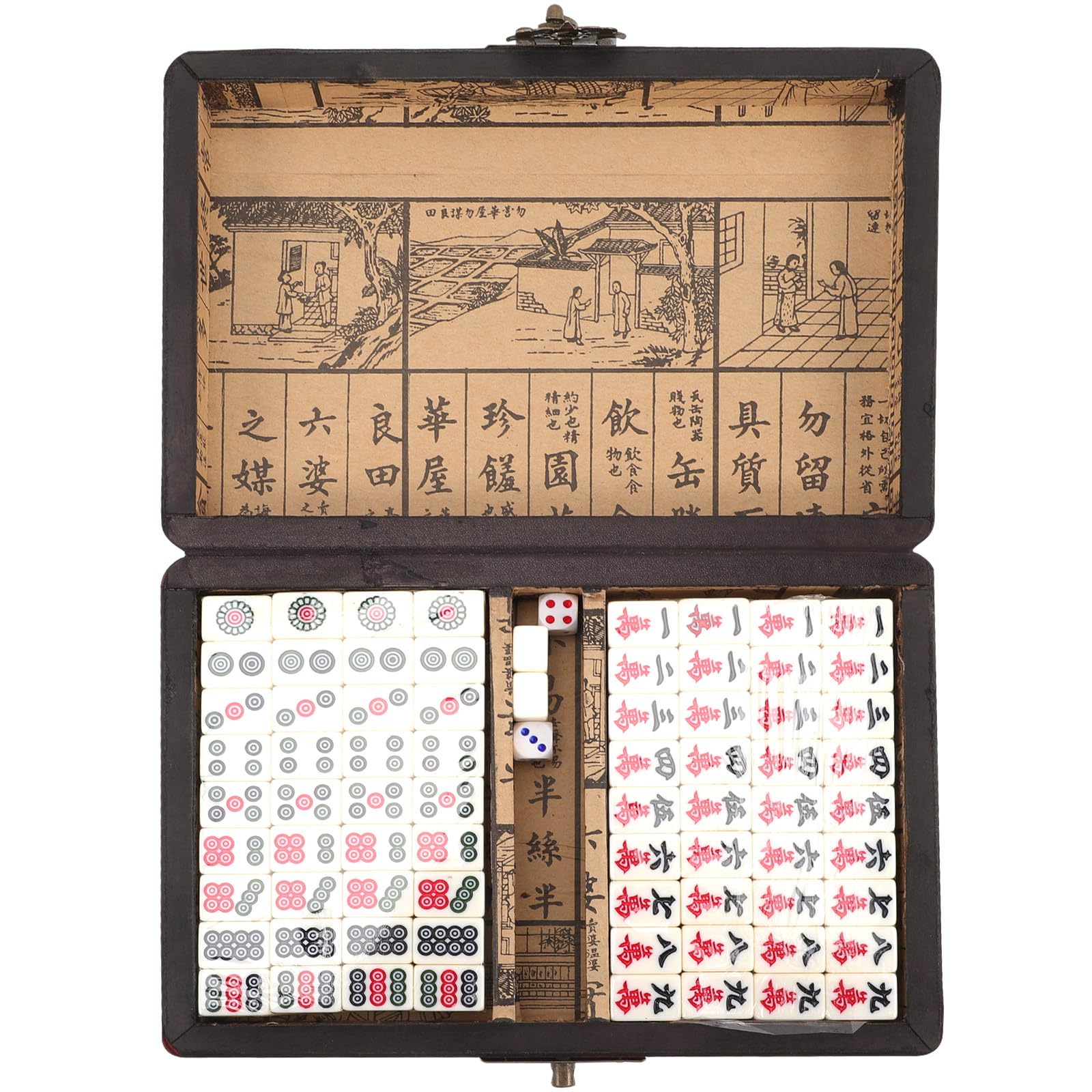 Abaodam Mahjong Spielset Nummer 20, 1 Satz, Acryl und Holz, Reisespiel | Kompakt für Unterwegs, für Partys und Zuhause, Inklusive Englischer Anleitung