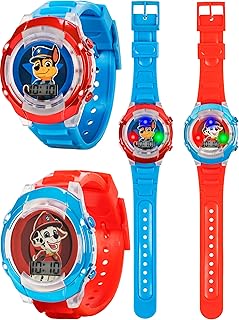 Paw Patrol Kids' Flashing LED Light-Up Feature - LCD Watch Set - Chase and Marshall Digital Watches
