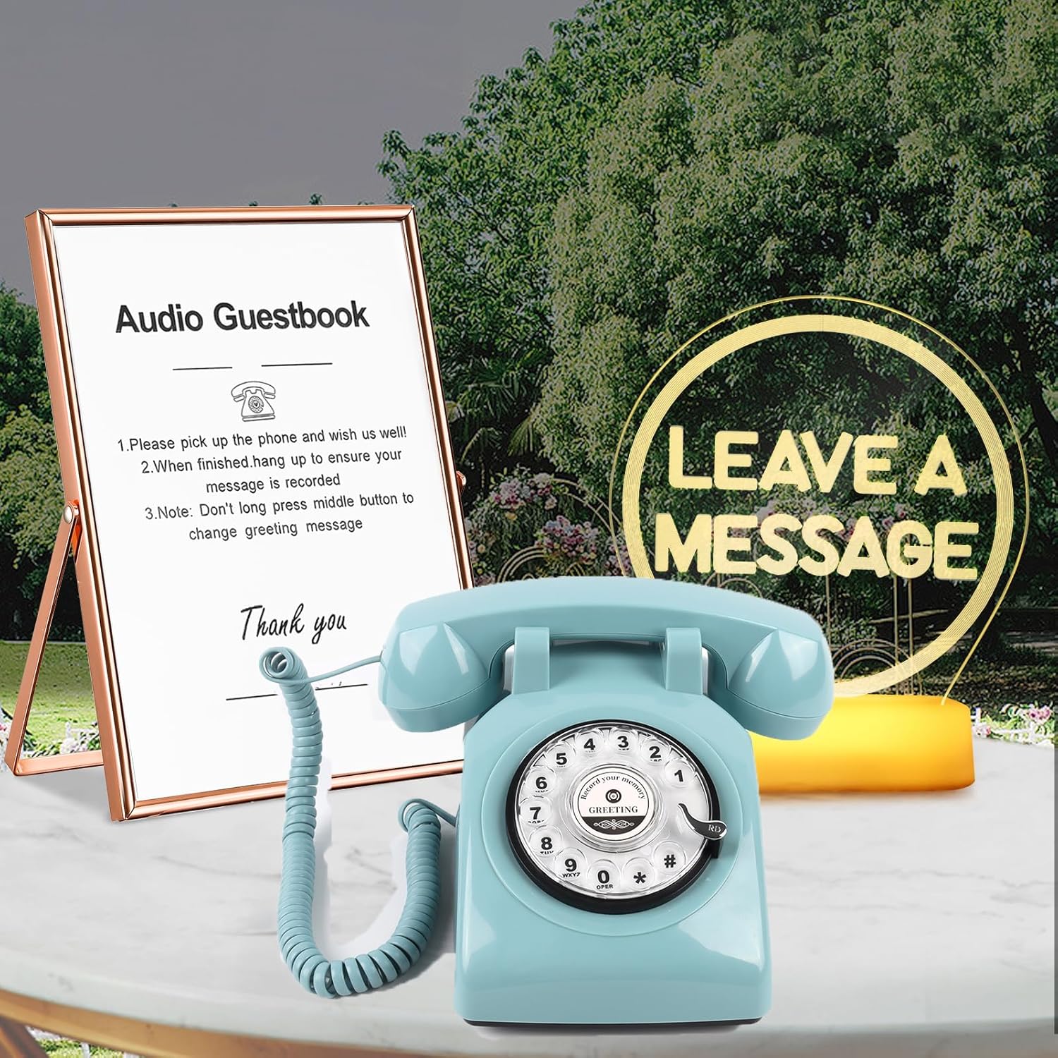 QUOXO Premium Audio Guest Book Telephone with Free LED