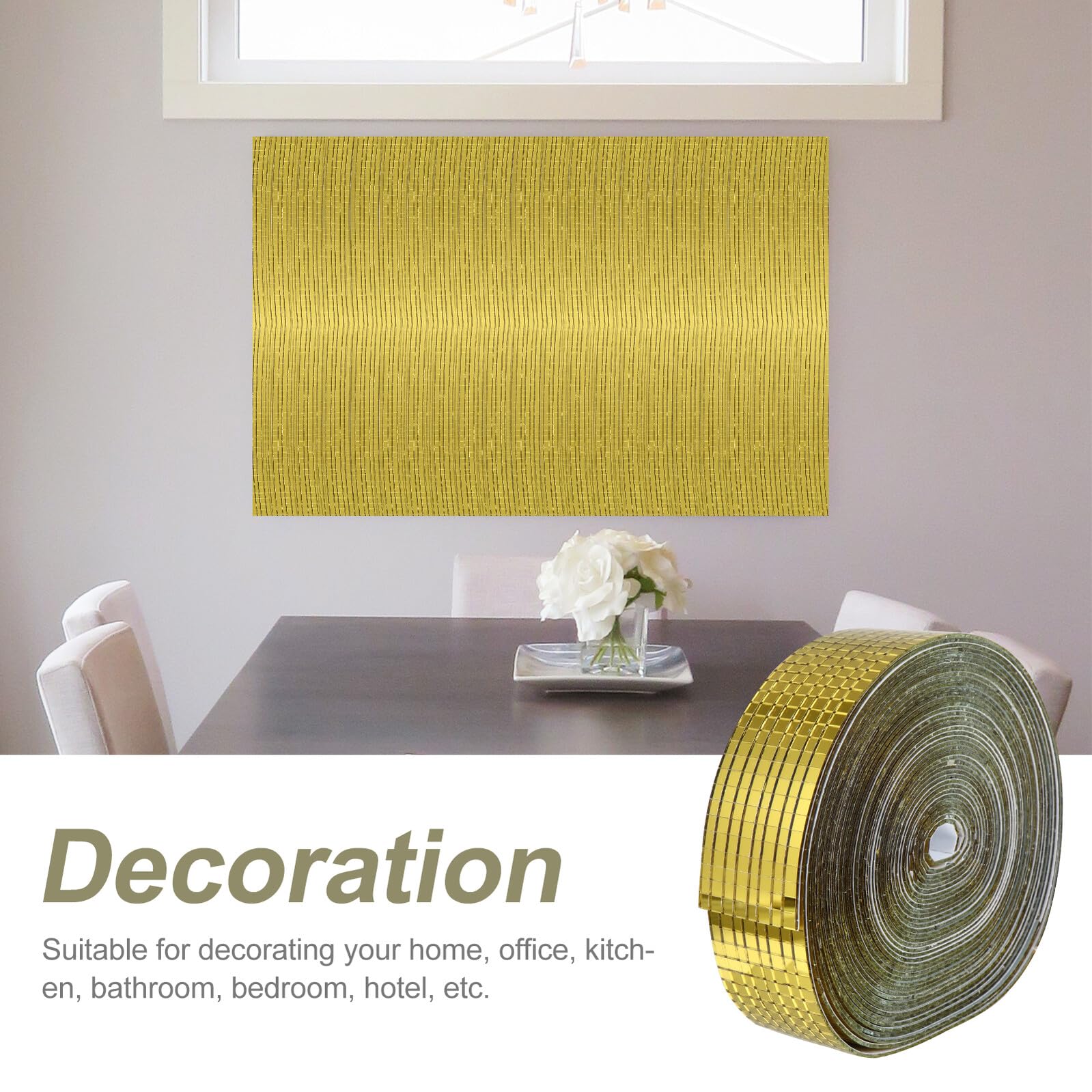 Alipis Piastrelle Adesive Mosaico Quadrate Specchio Autoadesivo per Pareti Lisce Decorazione Te per Casa e Ufficio