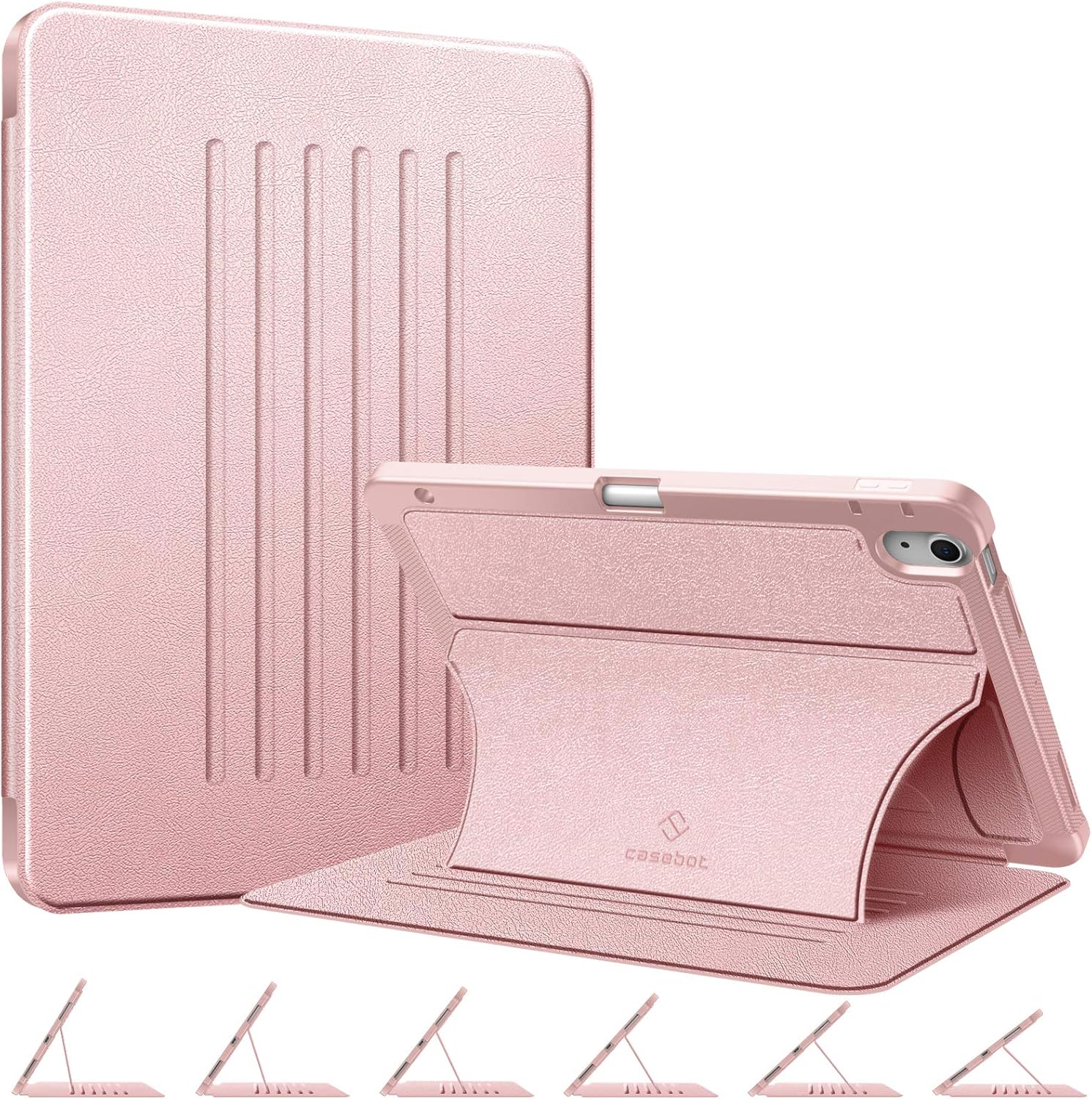 Fintie Magnetic Stand Case for iPad Air 11-inch M4/M3/M2 (2026/2025/2024), iPad Air 5th/4th Generation (2022/2020) 10.9 Inch - Multiple Angles Shockproof TPU Cover with Pencil Holder, Rose Gold