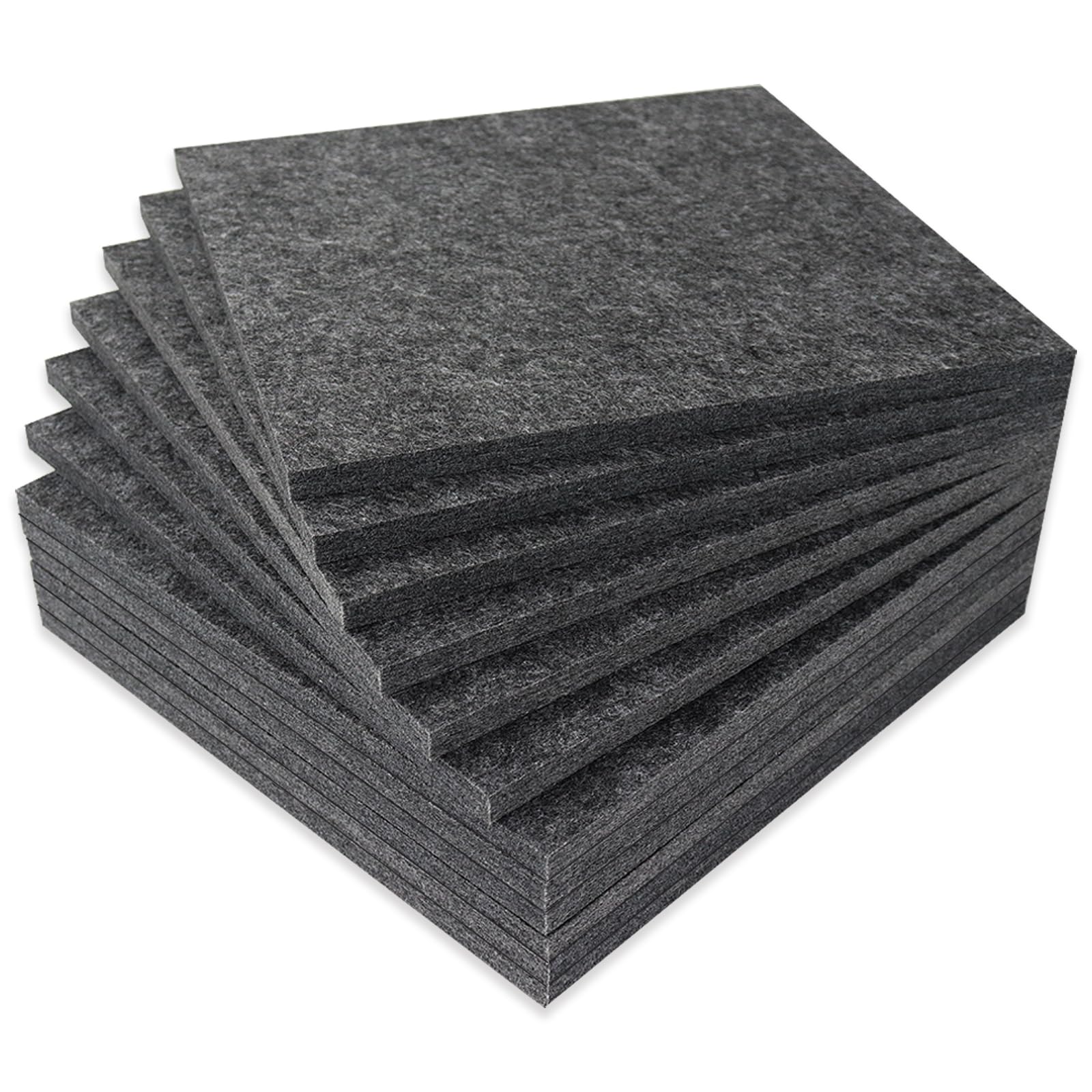 BXI Paneles gruesos absorbentes de sonido, 12 unidades, 30 x 30 x 1,2 cm, paneles acústicos densos, cancelación de ruido de eco, paneles de estudio de pared y techo, tratamiento acústico (gris oscuro)