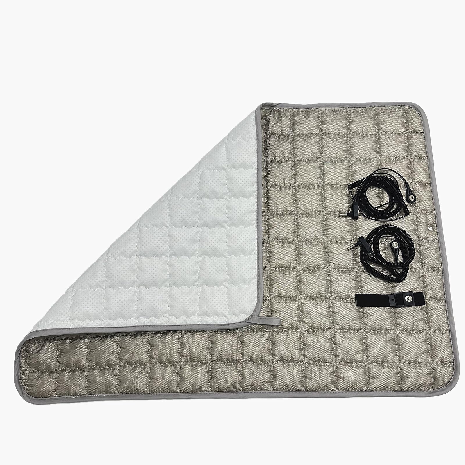 EMF EMI Reducing Earthing Grounded Silver Blankets & Throws Plush Pad Sheet Mats for Bed Sofa or Seat 20x27inch