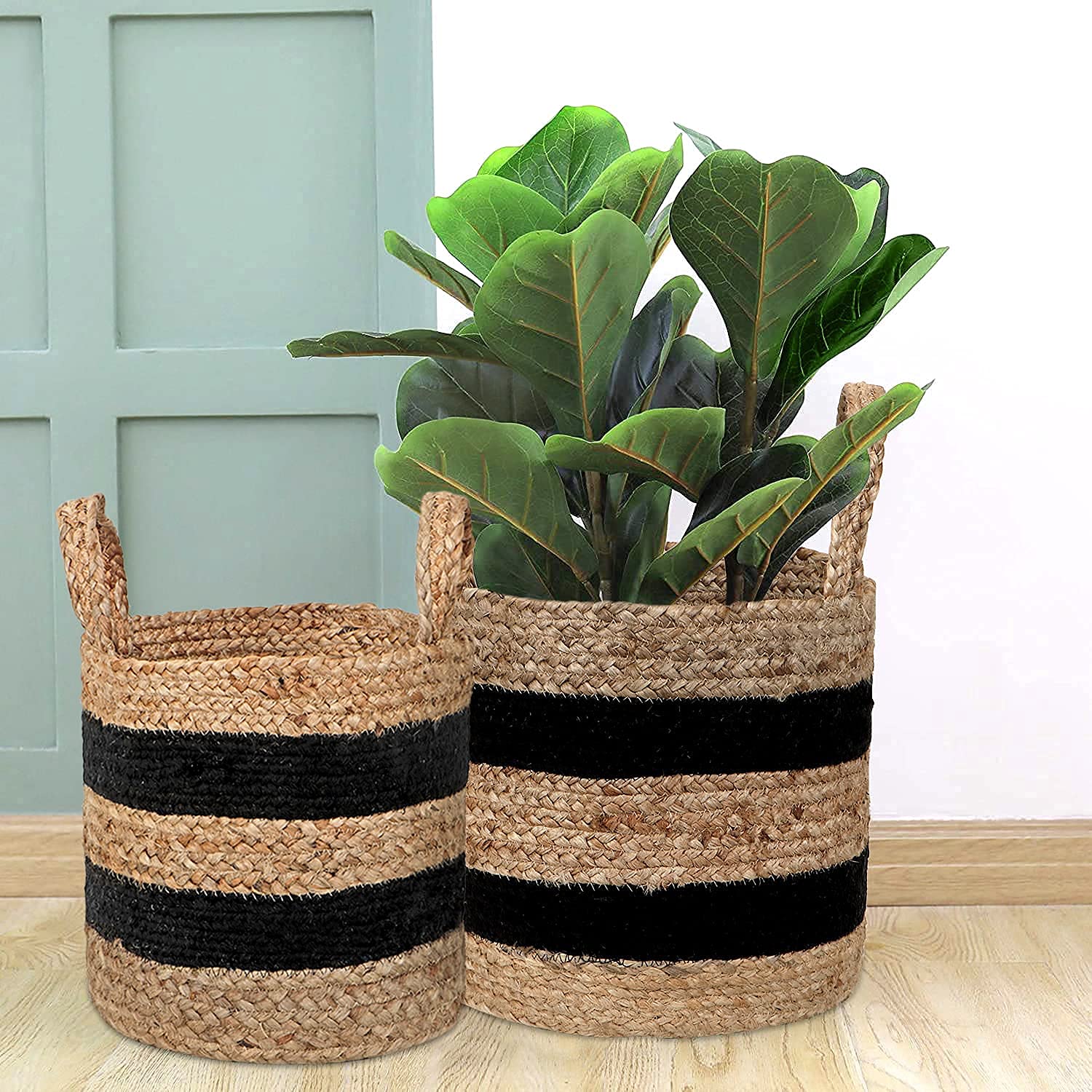 VANU® 10 inch,8 inch,6 inch Jute Planter Pots/Storage Basket with Handle, Multi-Purpose Storage Bag use for Bathroom Living Room (SET-04) (B0B3LW517Q) Amazon Price History, Amazon Price Tracker