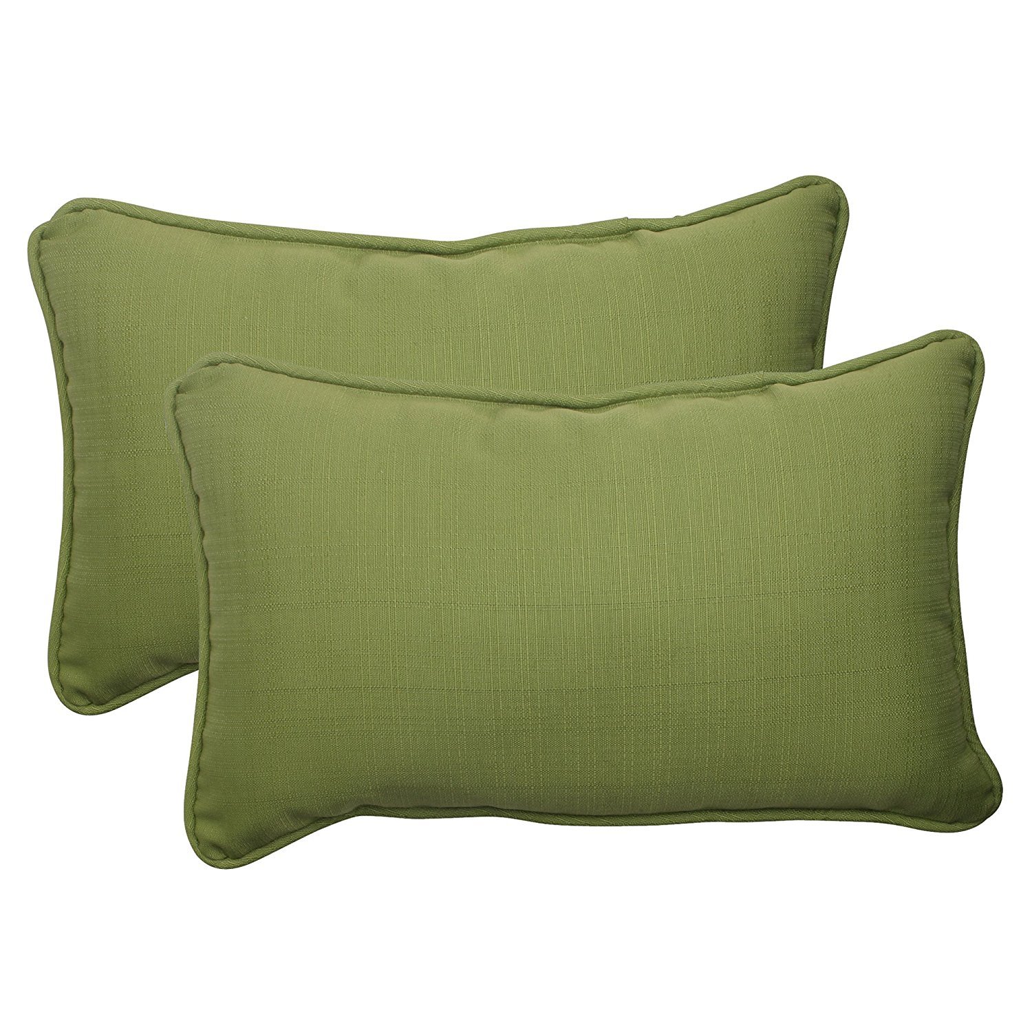 Forsyth Solid Indoor/Outdoor Lumbar Pillow Plush Fill, Weather and Fade Resistant, Lumbar - 11.5" x 18.5", Green, 2 Count