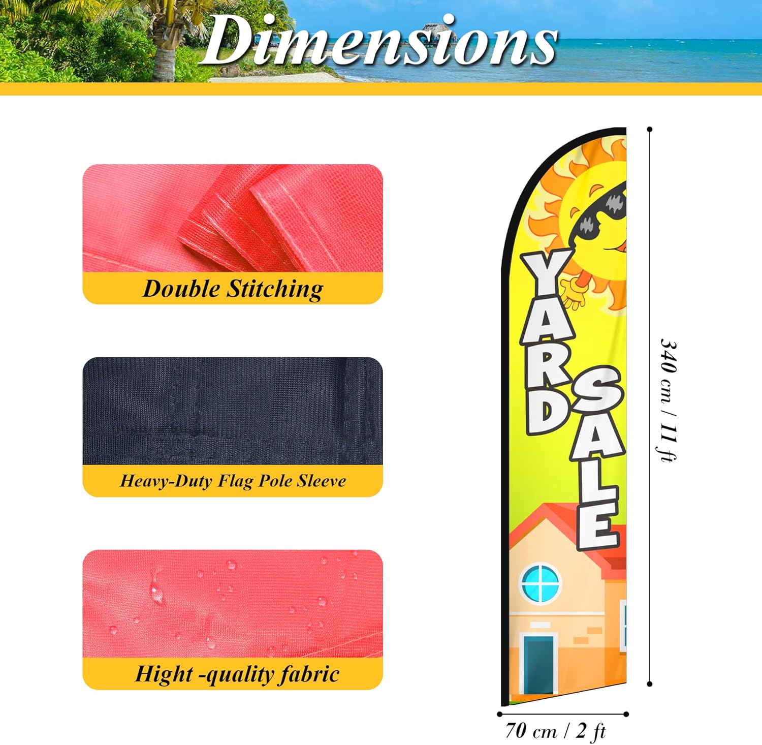Yard Sale Business Feather Flag, 11.5 Ft, for Retail Stores, Food Trucks, Events, Exhibitions (Pole Not Included)