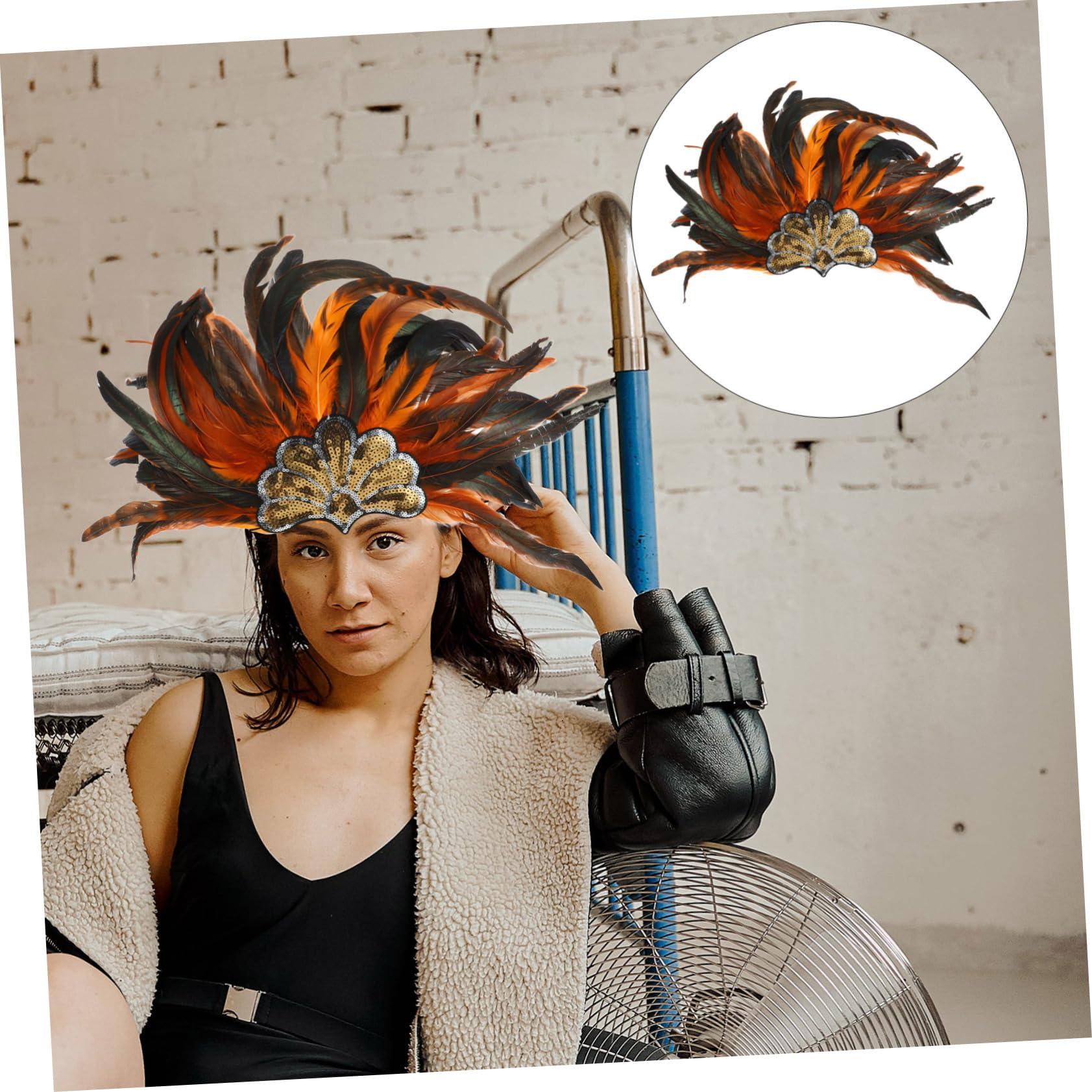 FRCOLOR Diadema De Para Festival Tocado Para Disfraces Indios Para Decoración De Cabello Para Eventos De Temática
